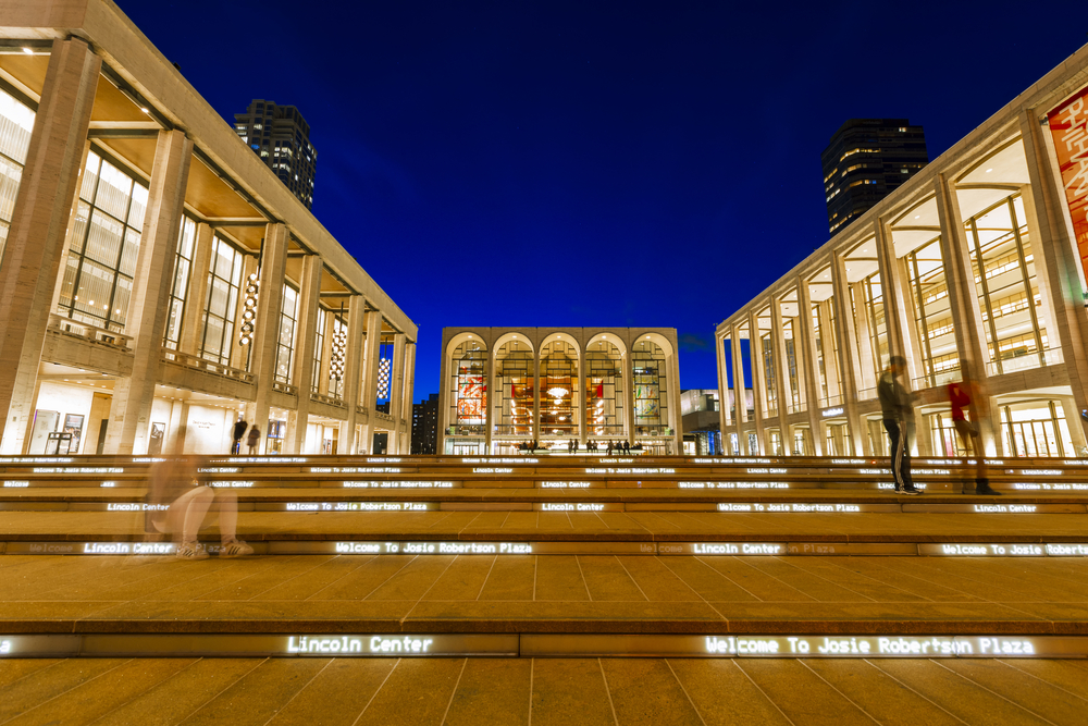 The Lincoln Center opens, literally