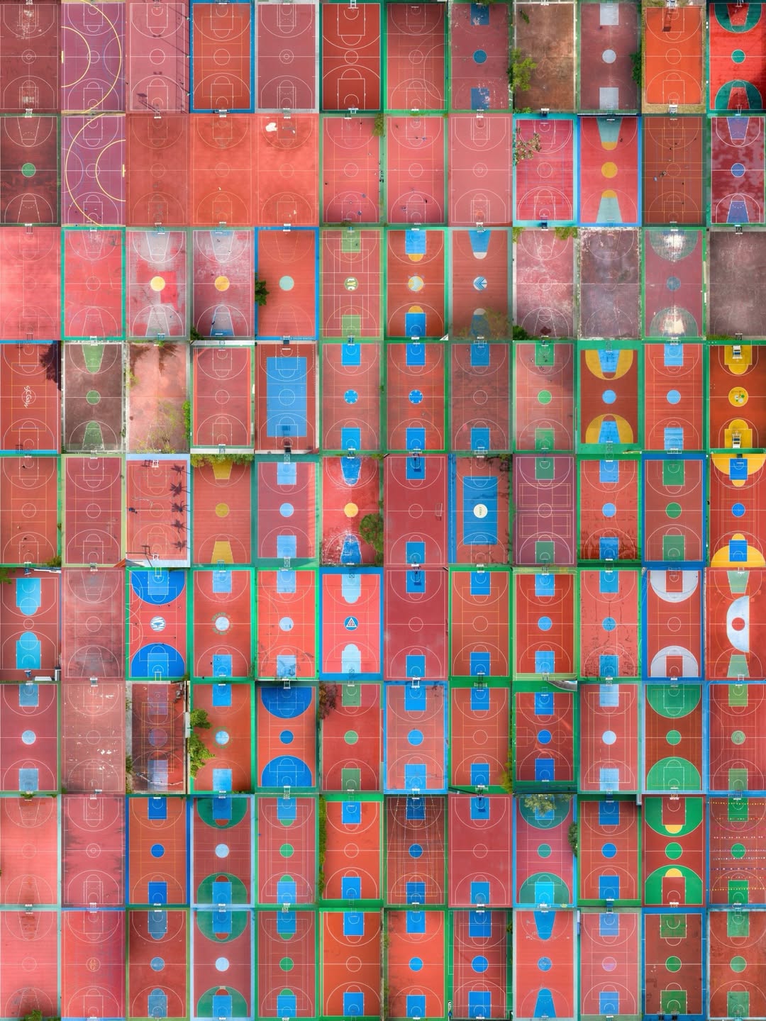 A photographer collected almost all basketball courts in New York