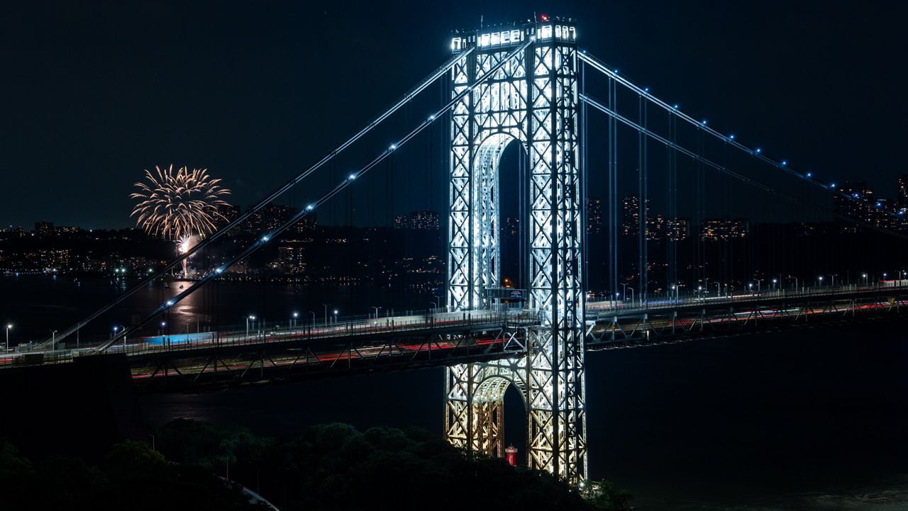 The George Washington Bridge, illuminated every night