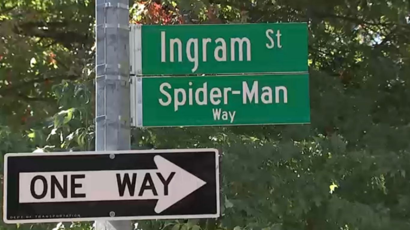 In Queens there is a road dedicated to Spider-Man